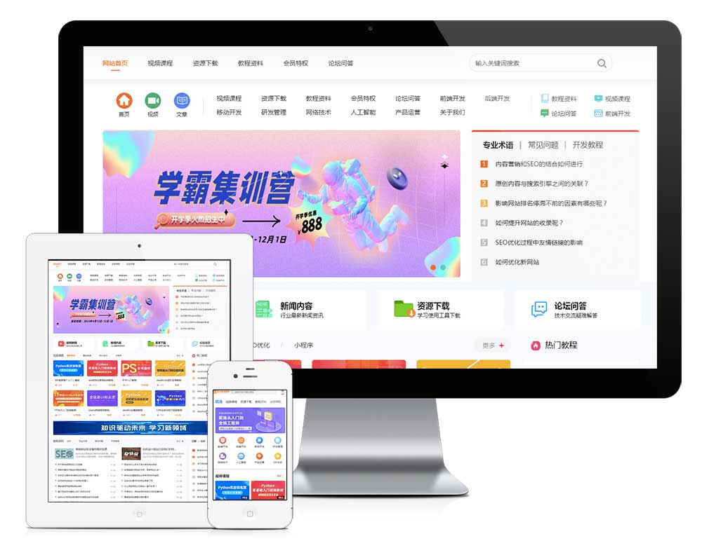 知识付费观看视频课程网站模板(图4)
